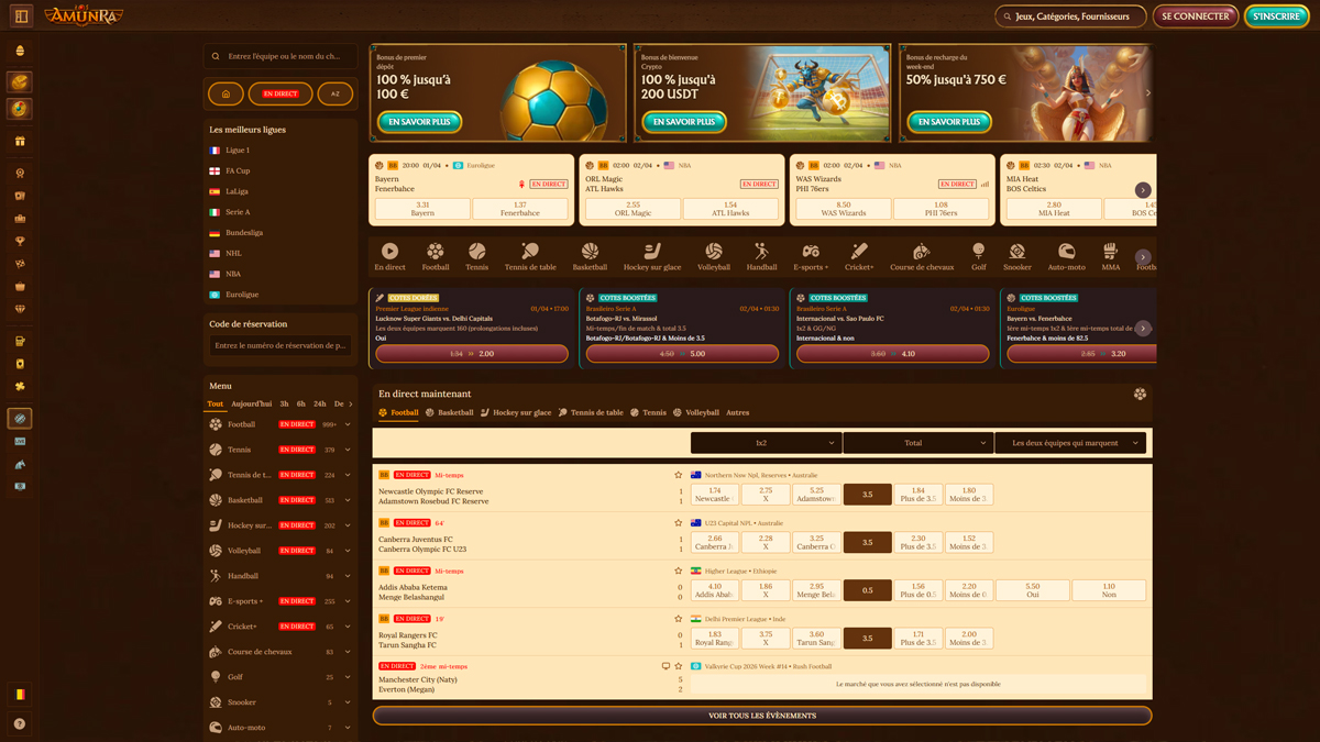 AmunRa Casino apostas desportivas
