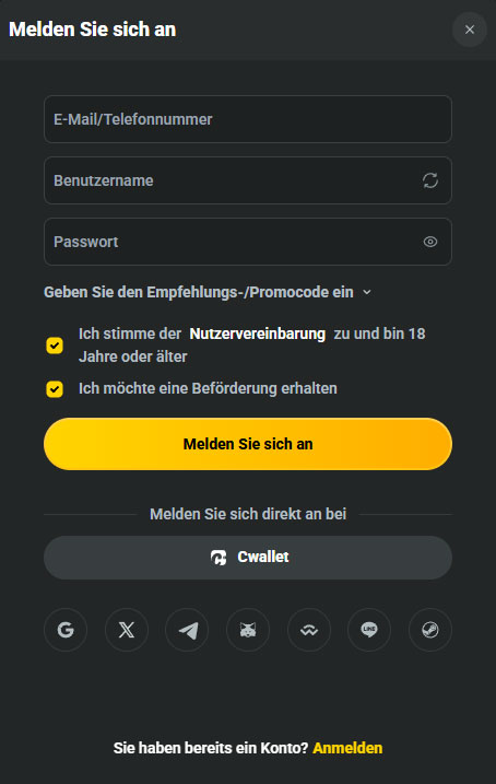 JB Casino Iniciar sessão e registo