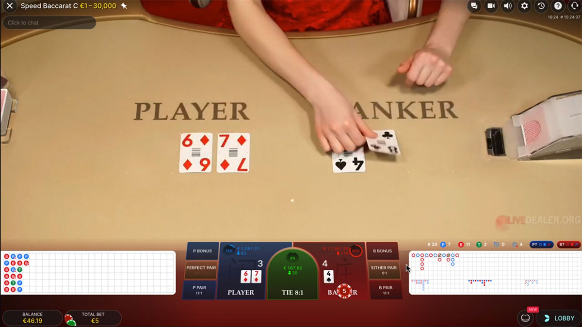 Bacará Ao Vivo Cartas