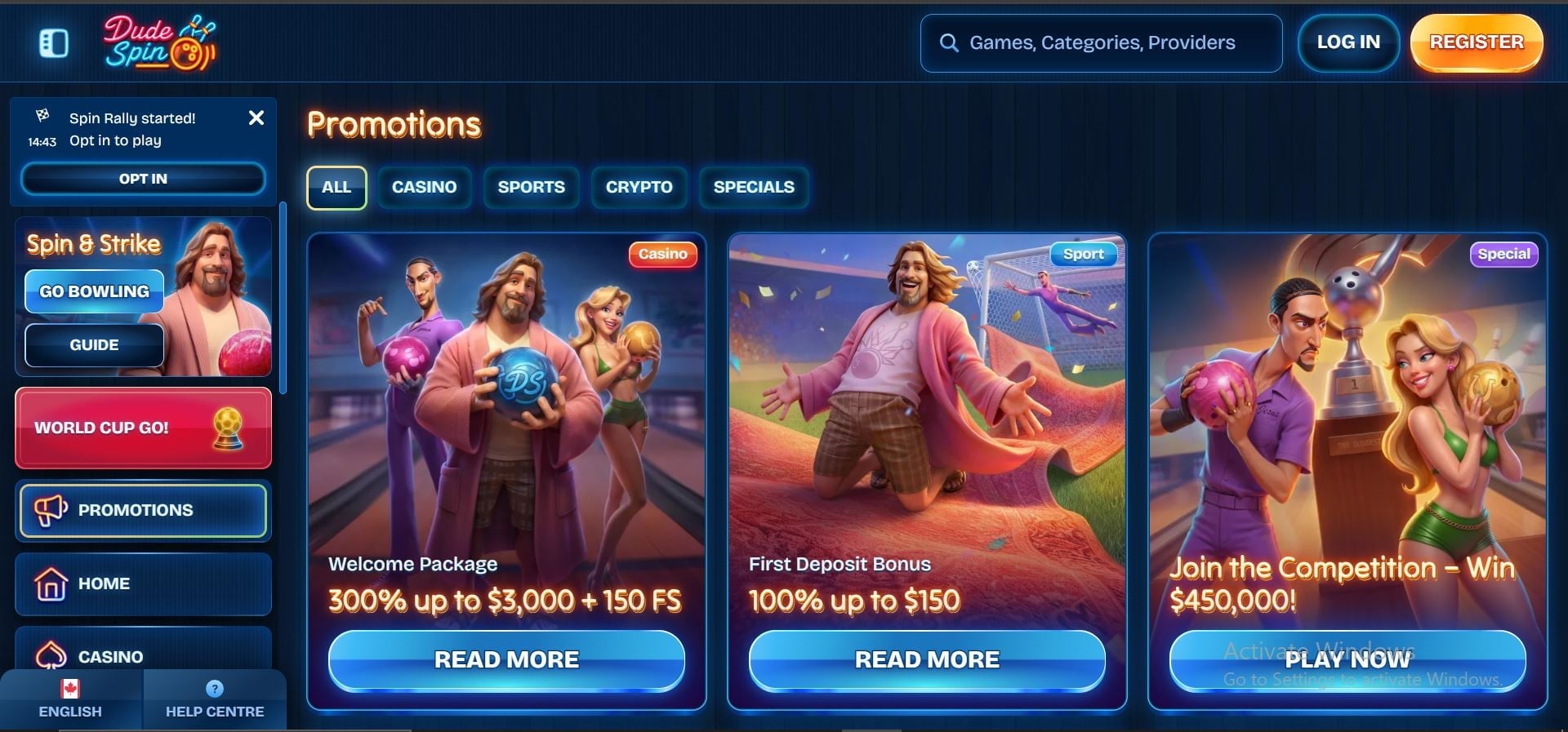 dudespin casino promotions