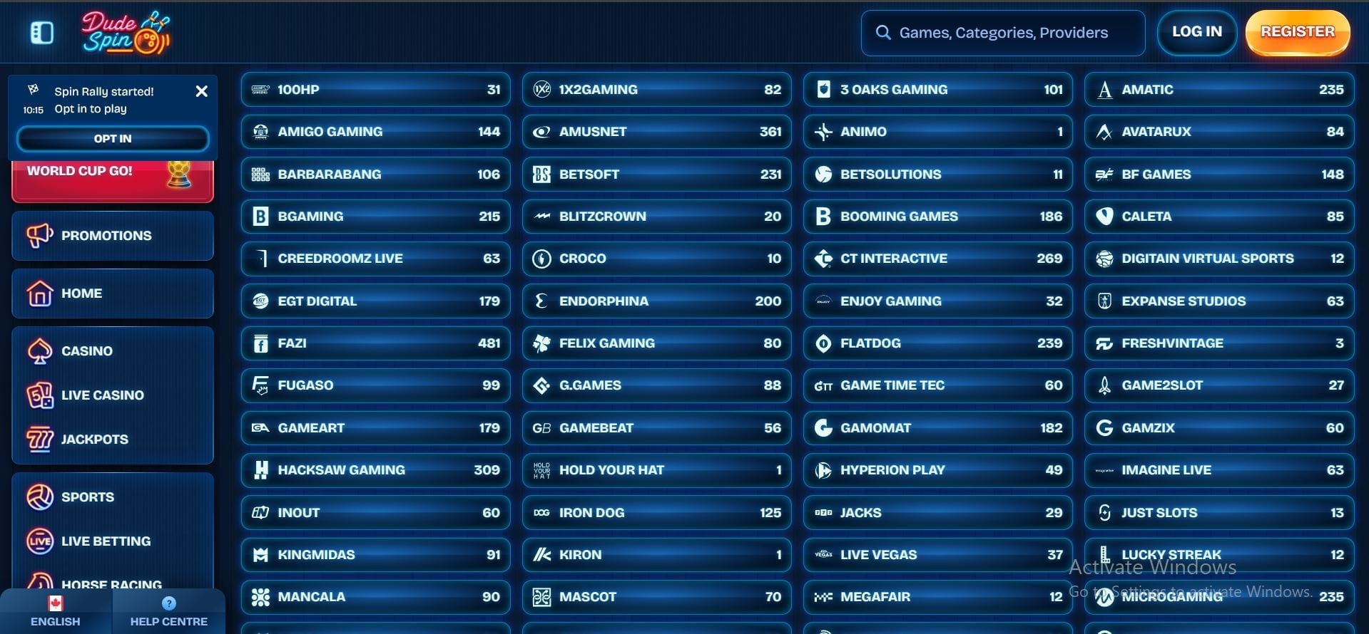 dudespin-casino-provider-list