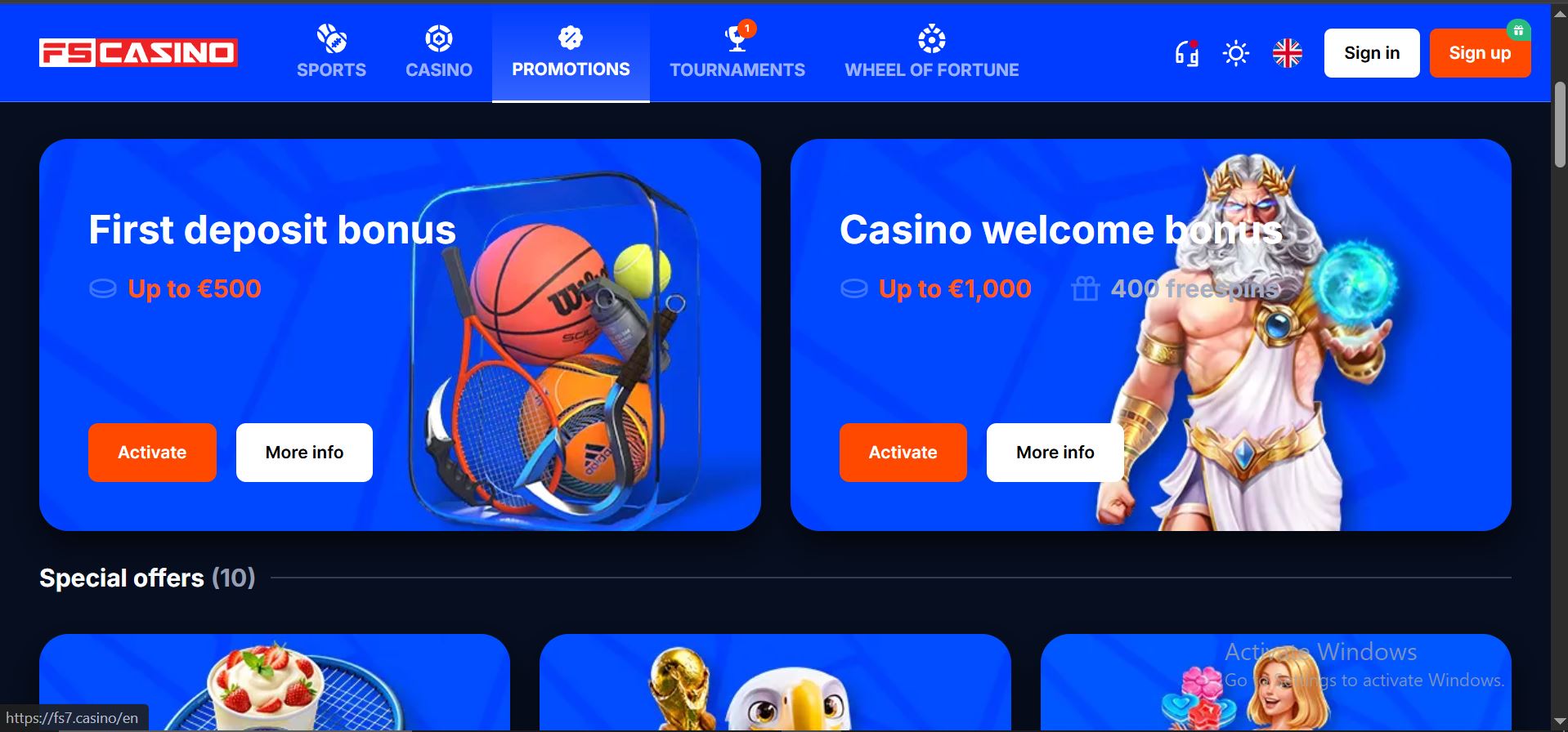 promoções do fs casino
