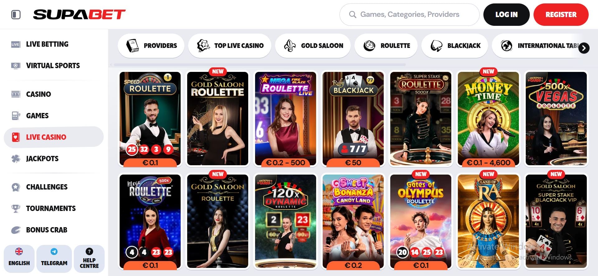 supabet casino live games