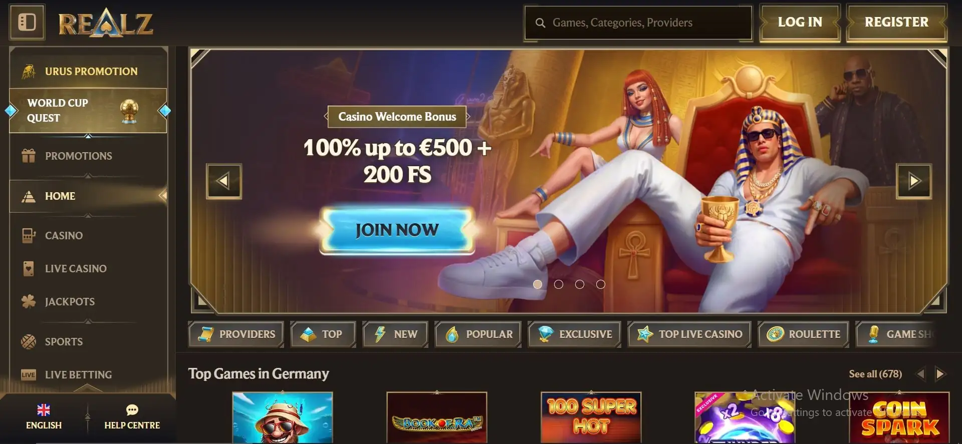 realz-casino-home-page