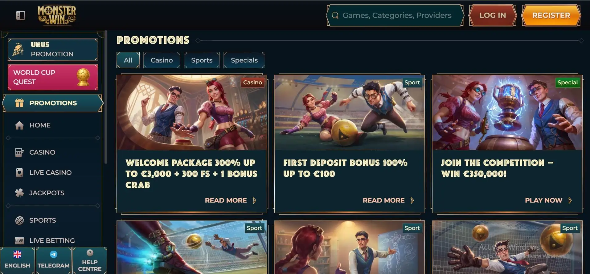 promoções do monsterwin casino